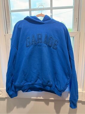 Garage Royal Blue Pullover Hoodie with Embroidered Logo